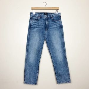 7 FOR ALL MANKIND | Women's 29 Dark Wash High Waist Cropped Straight Jeans